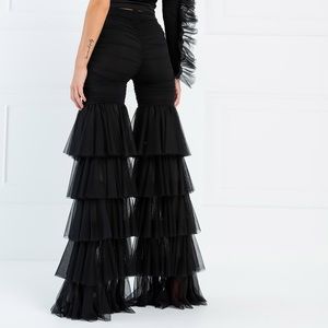 tulle black pants